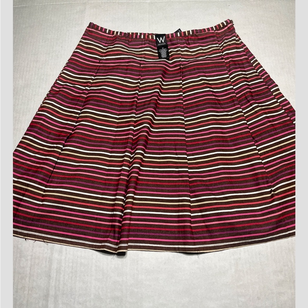 Work to Weekend Striped Women's‎ Skirt - Pink and Brown